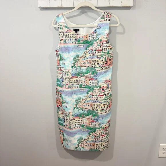 NWT Talbots Scenic Village Cotton Shift Dress Size 10 - Picture 2 of 6